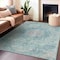 Homeroots 5' X 8' Teal Blue Floral Medallion Washable Indoor Outdoor Area Rug 607945 - alternate 3
