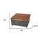 Homeroots 36" Brown and Gray Solid Wood and Metal Square Coffee Table With Three Drawers 389935 - alternate 2