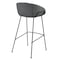 Homeroots Set of Two 30" Gray and Black Fabric and Steel Low Back Bar Height Bar Chairs 544690 - alternate 3