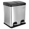 Elama 2 Section 15 Liter/ 4 Gallon Each Section Trash and Recycling Step Bin in Matte Silver EL-LD710-30L - alternate 1