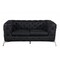 Homeroots 69in Black And Silver Italian Leather Loveseat 477571 - alternate 1