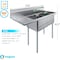 Amgood Stainless Steel 2 Compartment Sink with Left Drainboard. Bowl 18 in. x 18 in. X 12 in. No Faucet SINK S2C-181812-18L-NF-Z - alternate 2