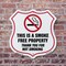 Signmission No Smoking Shield Sign This Is A Smoke F, 6 Inch X 6 Inch, Plastic Sign SHI-P-6-402 - alternate 2