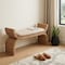 Homeroots 48in Beige and Brown Boucle and Solid Wood Upholstered Bench 723432 - alternate 4
