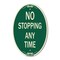 Signmission No Stopping Anytime, 12 Inch X 18 Inch Architectural Oval, Heavy Gauge Aluminum A-OV-G-1218-23580 - alternate 1