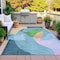 Homeroots 9' X 12' Green And Teal Blue Abstract Washable Indoor Outdoor Area Rug 630451 - alternate 3