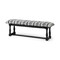 Homeroots 15in Off White and Black Upholstered Faux Leather Bench 376194 - alternate 3