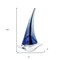 Homeroots 9" Clear and Blue Murano Glass Modern Abstract Tabletop Sculpture 376073 - alternate 2