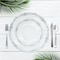 Smarty Had A Party 7.5" Clear w/Silver Vintage Rim Round Disposable Plastic Appetizer/Salad Plates (120 Plates), 120PK 867CS-CASE - alternate 3