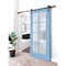 Sartodoors Sturdy Barn Door Frosted Glass 42x84 Solid Core Modern Interior VEREGIO7412BD-B-AQU-4284 - alternate 1
