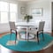 Homeroots 8' Teal Blue Brown And Ivory Round Oriental Washable Indoor Outdoor Area Rug 598444 - alternate 3