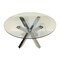 Homeroots 54" Clear and Silver Glass and Metal Cross Leg Base Round Top Dining Table 555135 - alternate 3