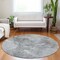 Homeroots 8' Gray Silver And Charcoal Round Nautical Washable Indoor Outdoor Area Rug 581739 - alternate 3