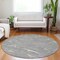 Homeroots 8' Gray Brown And Ivory Round Abstract Washable Indoor Outdoor Area Rug 601064 - alternate 2