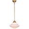 Vaxcel Huntley 1 Light Natural Brass Farmhouse Schoolhouse Pendant White Glass P0374 - alternate 1