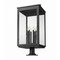 Z-Lite Hartwell 6-Light Outdoor Pier Mounted Fixture, 15 in W x 34.75 H, Sand Black 5019PHXXLR-533PM-BK - alternate 2