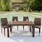 Leisuremod Mace Weave Design Outdoor Rectangular Dining Table, Brown MT55BR - alternate 4