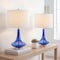 Jonathan Y Cecile 25.5" Glass Teardrop LED Table Lamp, Cobalt/Chrome, 2PK JYL1081D-SET2 - alternate 2