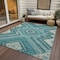 Homeroots 8' X 10' Teal Blue And Ivory Tribal Washable Indoor Outdoor Area Rug 598157 - alternate 3