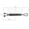Hyw Products Drop Forged Hot Dipped Galvanized Steel Turnbuckle 3/8in x 6in Eye/Jaw 1011386 - alternate 2