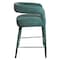 Homeroots 25" Teal Blue Metal and Fabric Low Back Counter Height Bar Chair 558309 - alternate 4