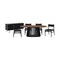 Homeroots Six Piece Brown and Black Oval Dining Set with Four Chairs and Sideboard 571729 - alternate 2