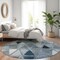 Homeroots 8' Denim Blue And Sky Blue Round Geometric Washable Indoor Outdoor Area Rug 583024 - alternate 3