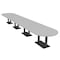 Skutchi Designs Racetrack Conference Table With Power Unit, 48 in W, 264 in L, Grey HAR-RAC-48X264-DOU.BK-U779-NA - alternate 1