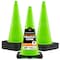 Xpose Safety Traffic Safety Cone, 28 in, Premium PVC, No Collar, Lime Green, 6 pk LTC28-6-X-S - alternate 1