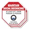 Signmission Maintain Social Distancing At Least, 10 inch X 10 inch, Aluminum Metal Signs, 2PK OC-A-2PACK-10-195 - alternate 1