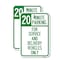 Signmission 20 Minutes Parking for Service and Delivery Vehicles On, 18'' X 24'', Heavy Gauge Aluminum, 2PK A-1824-2PACK-24492 - alternate 1