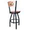 Holland Bar Stool Co 30" Blk Wrinkle Montana State Swivel Bar Stool, Laser Engraved Back L03830BWMedMplAMontStMedMpl - alternate 2