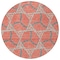 Homeroots 8' Coral And Taupe Round Geometric Washable Indoor Outdoor Area Rug 613490 - alternate 2