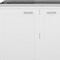 Homeroots 42in Black and White Wood Accent Cabinet Set With Four Doors 478239 - alternate 2
