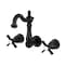 Kingston Brass Double-Handle Wall Mount Bathroom Faucet, Matte Black KS1220ZX - alternate 1