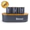 Megachef Bamboo Kitchen Countertop 4 Piece Metal Bread Basket and Canister Set in Gray with Lids MG-317 - alternate 1