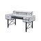 Homeroots 59" Antiqued White and Black Computer Desk With Five Drawers 491441 - alternate 2