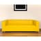 Homeroots 84" Yellow Faux Leather Sofa With Black Legs 530489 - alternate 1
