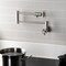 Kingston Brass Wall Mount Pot Filler Faucet with Knurled Handle, Brushed Nickel KS4108RKZ - alternate 2