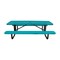 Leisure Craft 8' Standard Picnic Table, Perforated Metal, Portable, Teal T8XPP-PERF-TEAL - alternate 1