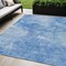 Homeroots 5' X 8' Denim Blue And Sky Blue Nautical Washable Indoor Outdoor Area Rug 581726 - alternate 1