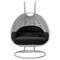 Leisuremod Mendoza Light Grey Wicker Hanging 2 person Egg Swing Chair with Black Cushions MSCLGR-53BL - alternate 4