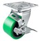 Hyw Products Heavy Duty Caster 4in Green Polyurethane on Cast Iron Wheel, Swivel with Brake 40-40S-A1-PC-TB(G) - alternate 1