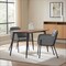Homeroots Set of Two Gray and Black Upholstered Faux Leather Dining Arm Chairs 555839 - alternate 1