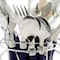 Gibson Sensations II 16 Piece Stainless Steel Flatware Set with Cobalt Handles and Chrome Caddy 53528.16 - alternate 1