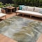 Homeroots 10' X 14' Pewter And Silver Abstract Washable Indoor Outdoor Area Rug 631352 - alternate 1