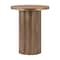 Homeroots 22" Brown Steel Round Pedestal End Table 632664 - alternate 2