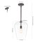 Jonathan Y Hayes 11.25" 1-Light Industrial Farmhouse Iron/Glass LED Pendant, Oil Rubbed Bronze/Clear JYL7596A - alternate 3