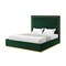 Homeroots Hunter Green Solid Wood King Upholstered Velvet Bed 544800 - alternate 3