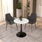 Leisuremod Bristol 27 in Round Dining Table - MDF Wood Top with Black Iron Pedestal Base BTBL-27LNW - alternate 4